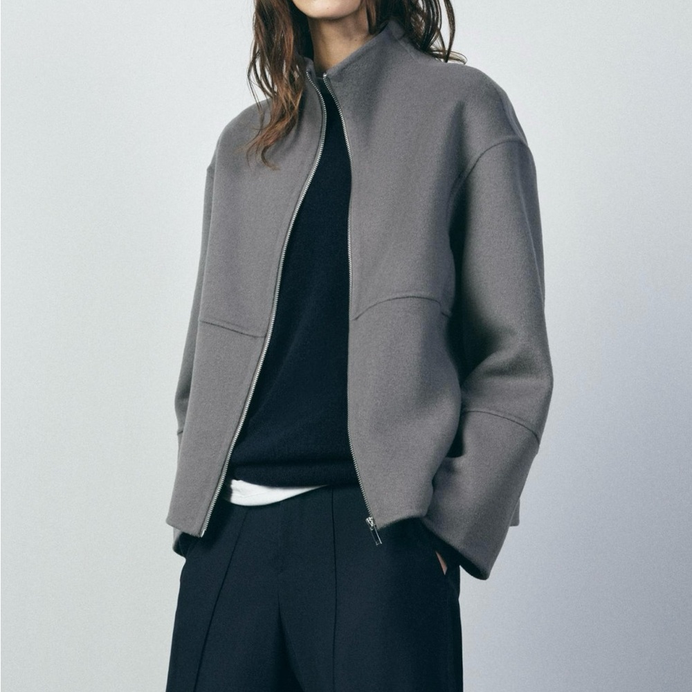 Zara Women's Gray Bomber Jacket